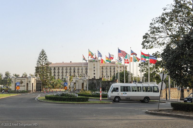 20120328_174933 Nikon D3S 2x3.jpg - The entrance to the Sheraton Hotel with its flags